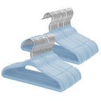 ManGotree 11" Baby Velvet Hangers Non-Slip Kids Hangers 15 Pack Light Pink