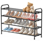 INSMART 3-Tier Expandable Shoe Rack, Stackable and Adjustable Shoes Organizer Storage Shelf, Sturdy and Durable Metal Structure Free Standing Shoe Rack for Closet Entryway Doorway