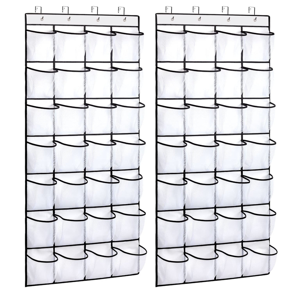 REGELETO 10 Tiers Large Size Over the Door Shoe Organizer Storage, Hanging Shoe Rack for Door with Deep Pockets, Fit 20 Pairs Shoe Organizer Holder for Sneakers and Boots (Black)