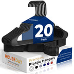 HOUSE DAY White Plastic Hangers 16 Pack – Slim Space Saving Clothes Hangers
