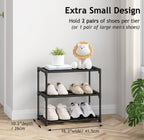 Autonomier 3 Tier Extra Small Shoe Rack (16.3" Wide), Lightweight Shelf