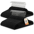 HOUSE DAY Ivory Velvet Hangers 50 Pack - Non Slip Felt Hangers, No Wrinkles