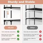 VILICK 5 Tier Shoe Rack with Hook and Side Pocket,Shoe Organizer Space Saver Storage for 20-25 Pair Shoe Storage Shelf Sturdy Free Standing Long Shoe Rack Organizer for Closet,Entryway,Small Spaces