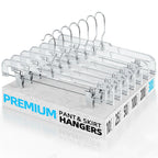 HOUSE DAY Heavy Duty Clear Pants Hangers 25 Pack, 14'' Skirt Hangers