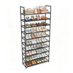 Simple Trending Tall Shoe Rack Storage Holds 40 Pairs, 10 Tier Shoe Organizer Shelf Large Capacity for Entryway Closet, Black