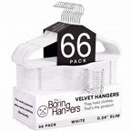 66 Pack Black Velvet Hangers Non Slip, Felt Hangers