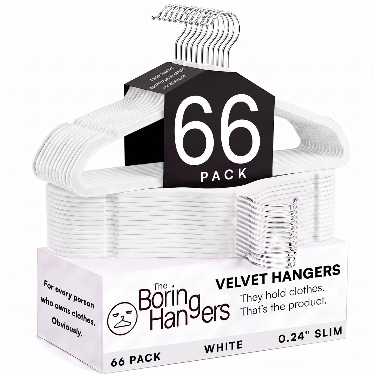 66 Pack Black Velvet Hangers Non Slip, Felt Hangers