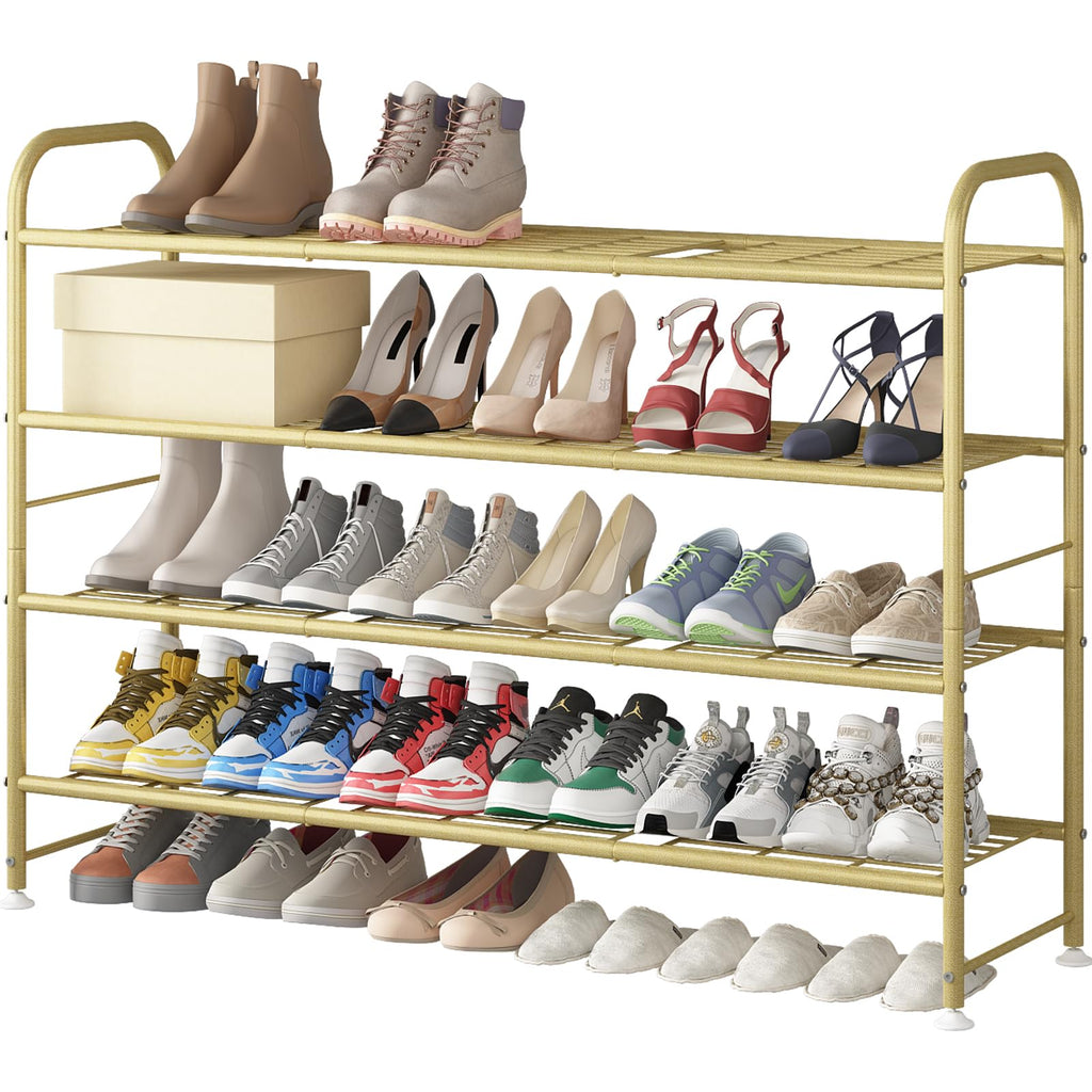 LINZINAR 3 Tier Long Shoe Rack for Closet Metal Shoe Organizer for Entryway