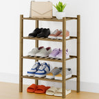 Smiry Bamboo Shoe Rack, 12 Vertical Slats, 3 Tier - 26.8" Wide, Natural