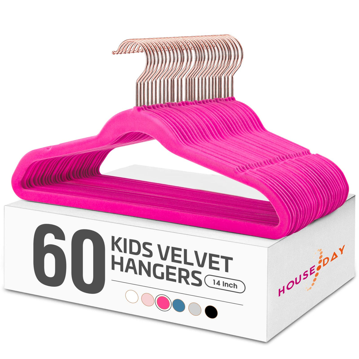HOUSE DAY Velvet Kids Hangers 60 Pack, Premium Childrens Hangers for Closet