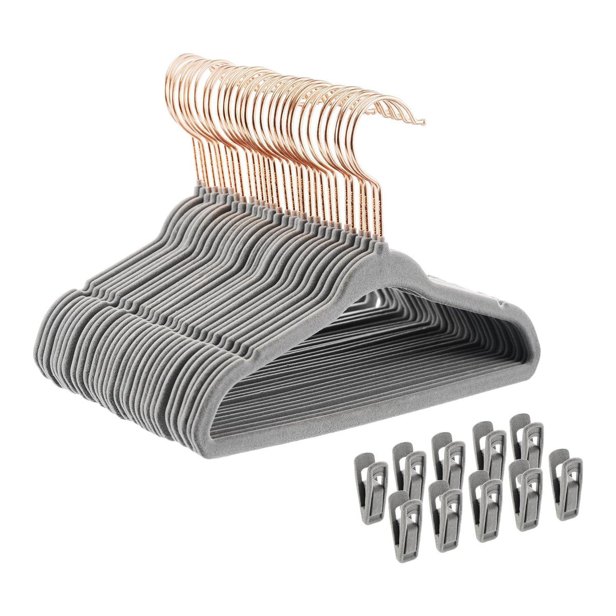 Baby Velvet Hangers 30 Pack - 11 Inch Premium Felt Non Slip Kids Hanger for Infant & Toddler Clothes - 0.2" Slim Space-Saving Baby Felt Hangers for Children's Closet with 10 Clips - Beige