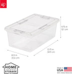 IRIS USA 12-Pack 7 Qt Storage Bins with Lids, Clear, Stackable