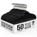 Our Modern Space 100 Pack Velvet Hanger for Shirt Pants Dresses Skirts Suits Jackets - Slim Space Saving Design - Standard Coat Hanger - Sturdy & Durable Design with Shoulder Grooves Hook