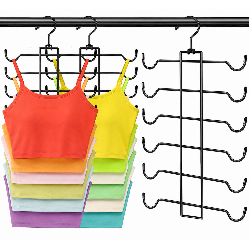 Metal Tank Top Hanger 2 Pack, 360° Swivel Closet Organizers and Storage