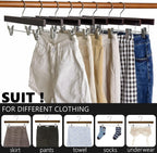Amber Home 24 Pack Walnut Wooden Pants Hangers with Adjustable Clips, 14"