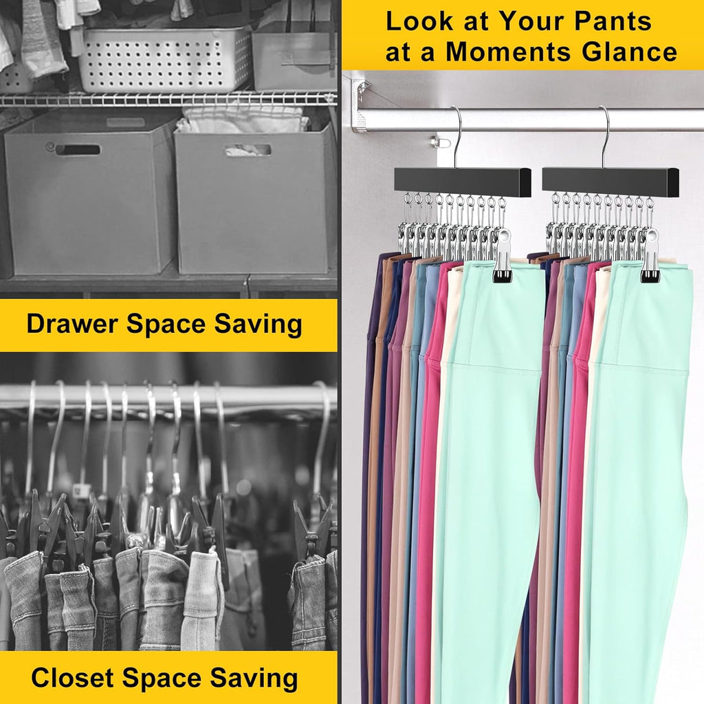 Legging Organizer for Closet, Pants Hangers with Clips