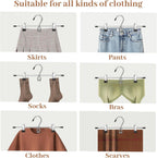 Pants Hangers Space Saving,Stackable Skirt Hangers with Clips, Hanging Closet Organizer and Storage,Clothes Hangers, College Dorm Essentials Apartment Essentials- 8 Pack