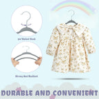 BAGAIL 50 Pack Kids Velvet Hangers 11 Inches Children's Clothes Hangers Non-Slip Baby Hangers for Infant/Toddler (Grey)