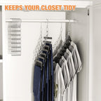 NiHome Space Saving Hangers 10-Pack, Metal Closet Organizer with Safety Cap