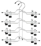TOPIA HANGER 4 Tier Metal Skirt Hangers with Clips 80% Space Saving 2 Pack