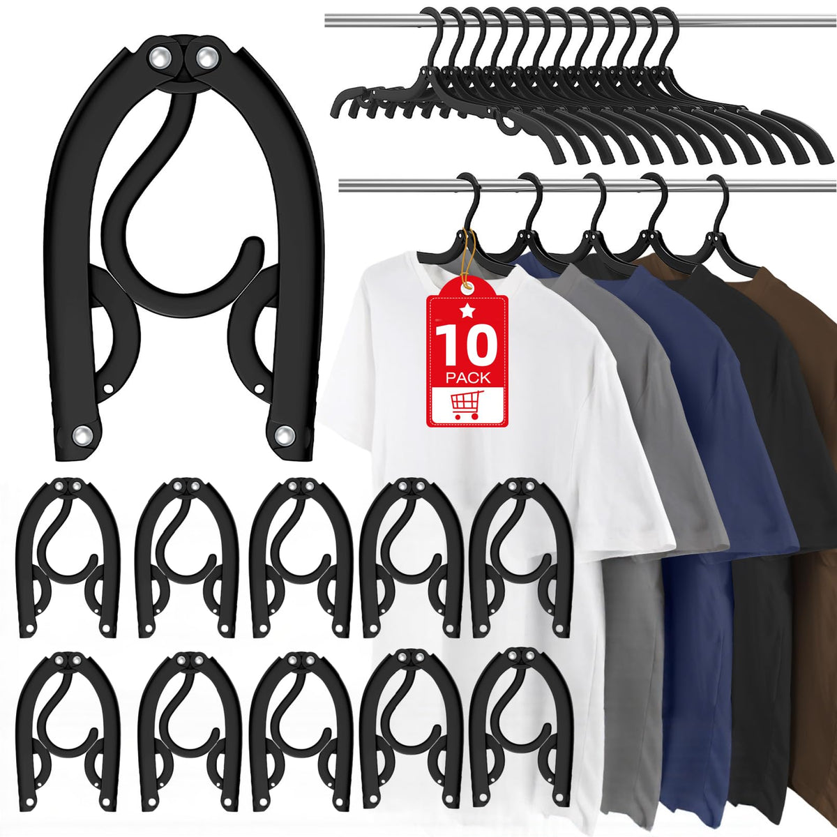 30Pcs Foldable Travel Hangers Cruise Essentials Travel Essential Phone Size