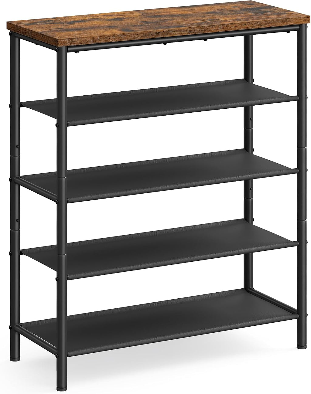 VASAGLE 5-Tier Shoe Rack, 12-16 Pairs, Steel Frame