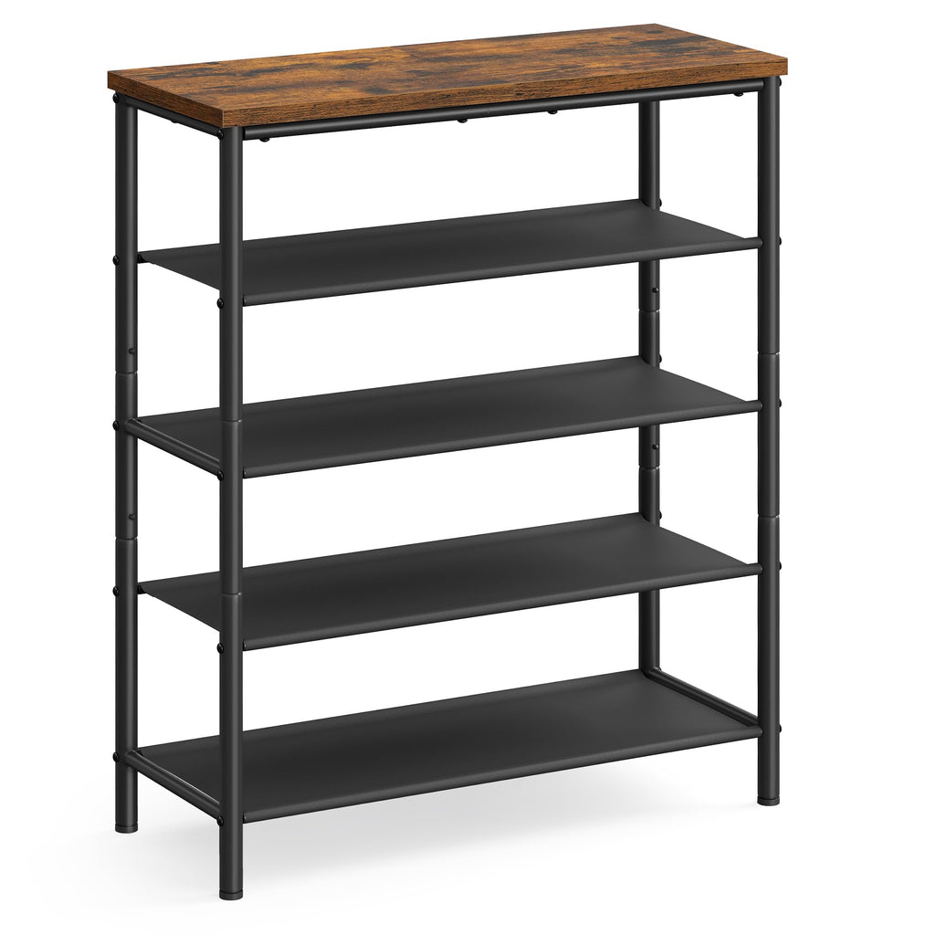 VASAGLE 5-Tier Shoe Rack, 12-16 Pairs, Steel Frame