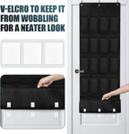 24 Large Pockets Upgraded Over the Door Shoe Organizer, Enhanced Hanging Solution Holder Closets, Shoe Cabinets for Everyone