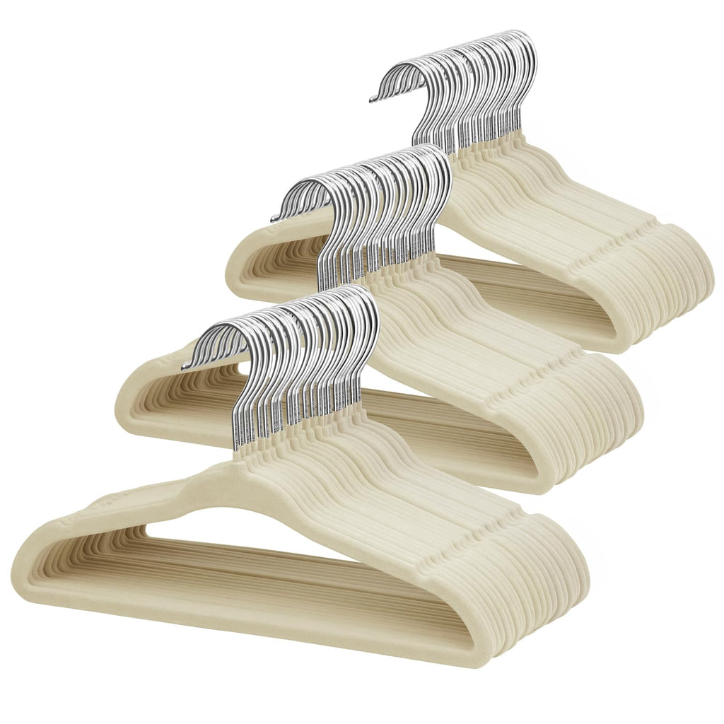 ManGotree 11" Baby Velvet Hangers Non-Slip Kids Hangers 15 Pack Light Pink