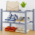 Smiry Bamboo Shoe Rack, 12 Vertical Slats, 3 Tier - 26.8" Wide, Natural