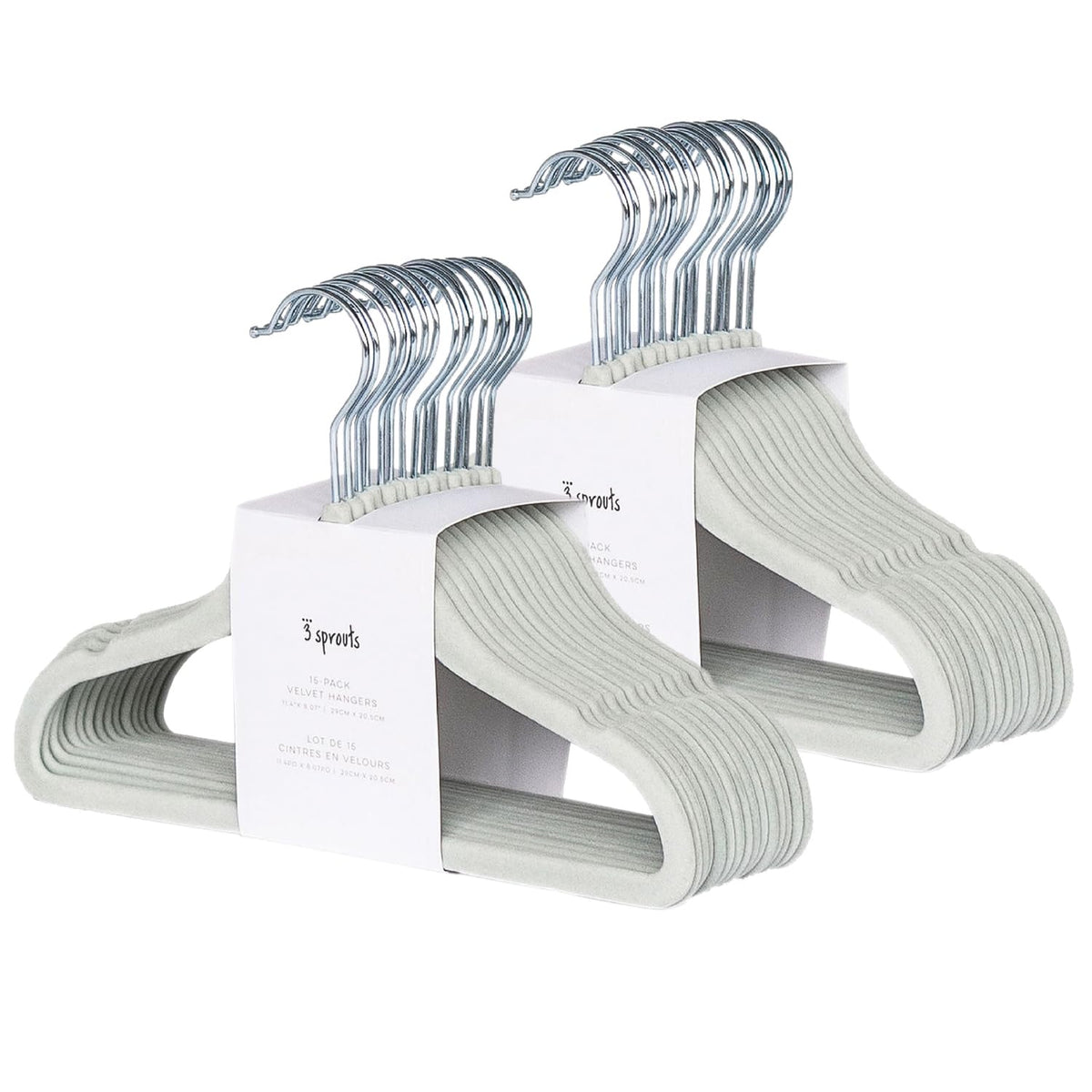 3 Sprouts Velvet Baby Hangers, Non Slip Slim, Cream, 30 Pack