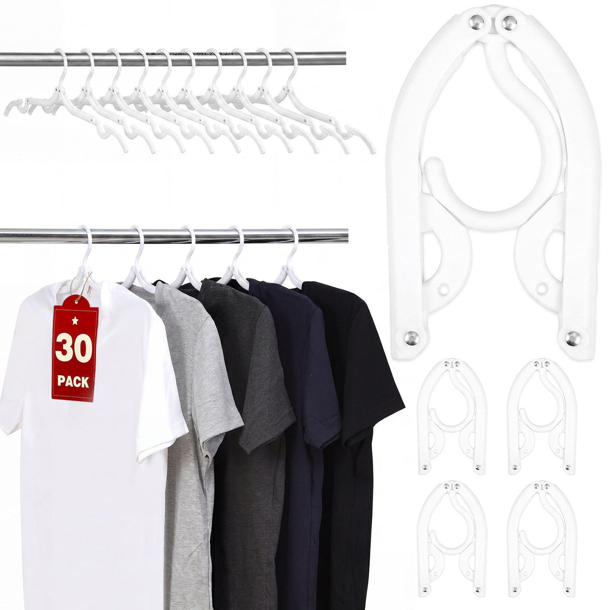 20 Pcs Travel Hangers, Cruise Ship Essentials Foldable Hangers Plastic Travel Essentials, Portable Cruises Must Haves 2026 for Skirt, Suitcase, RV Camping Airplane Europe Vacation Essential, Black