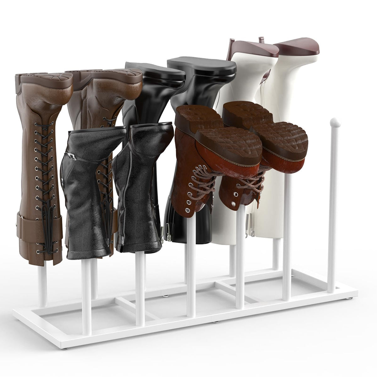 HzTinT Boot Rack for Tall Boots, 19.5" Boot Organizer Holds 6 Pairs, Black