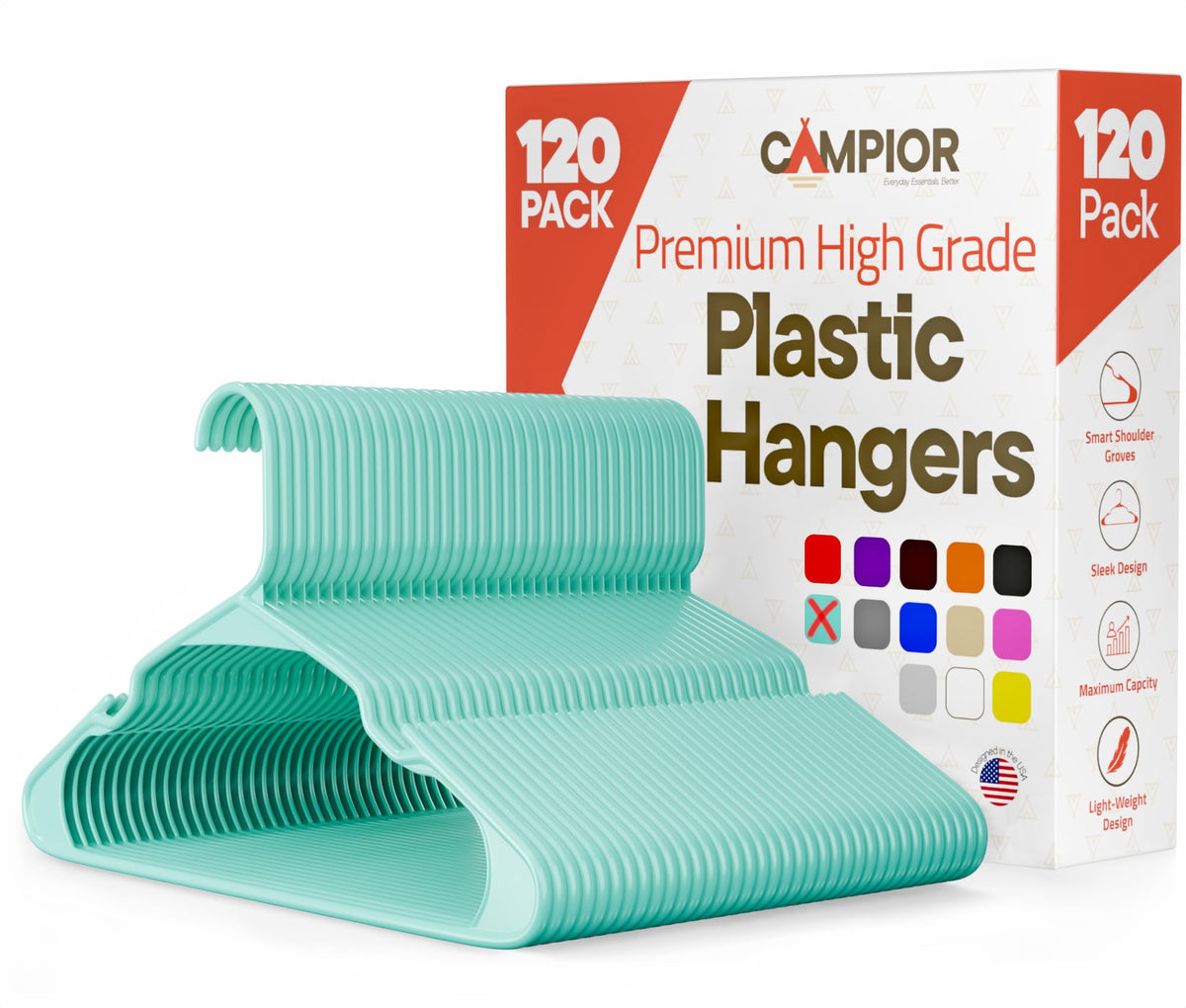 Pink Plastic Hangers 30 Pack– Heavy-Duty Plastic Hangers Slim and Space-Saving, Durable and Lightweight PP with Non-Slip Shoulder Notches for Slip Dresses, Suits, Jackets & Camisoles