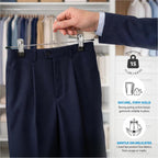 ZOBER Metal Pants Hangers with Clips, Skirt Clothes Hangers, 20 Pack