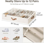 StorageWorks 2-Pack 24-Pair Under Bed Shoe Storage Organizer, Beige