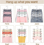 TOPIA HANGER 4 Tier Metal Skirt Hangers with Clips 80% Space Saving 2 Pack