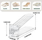 FENRUNXU Shoe Slots Organizer for Closet,12PACK Shoe Stacker Shoe Rack Organizer for Closet Space Saver Storage Shoe Holder Organization(Transparent)