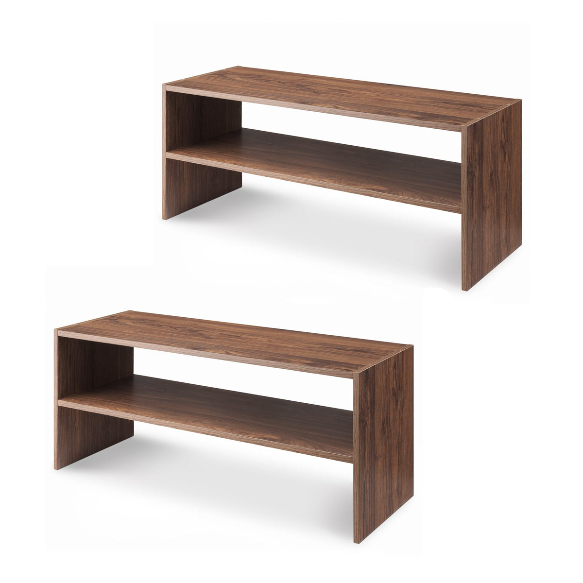 Whitmor Stackable 31" Extra Wide 2-Shelf Storage Organizer, White