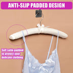 Amber Home 10 Pack Large Ivory Satin Padded Hangers for Women Clothing 17"
