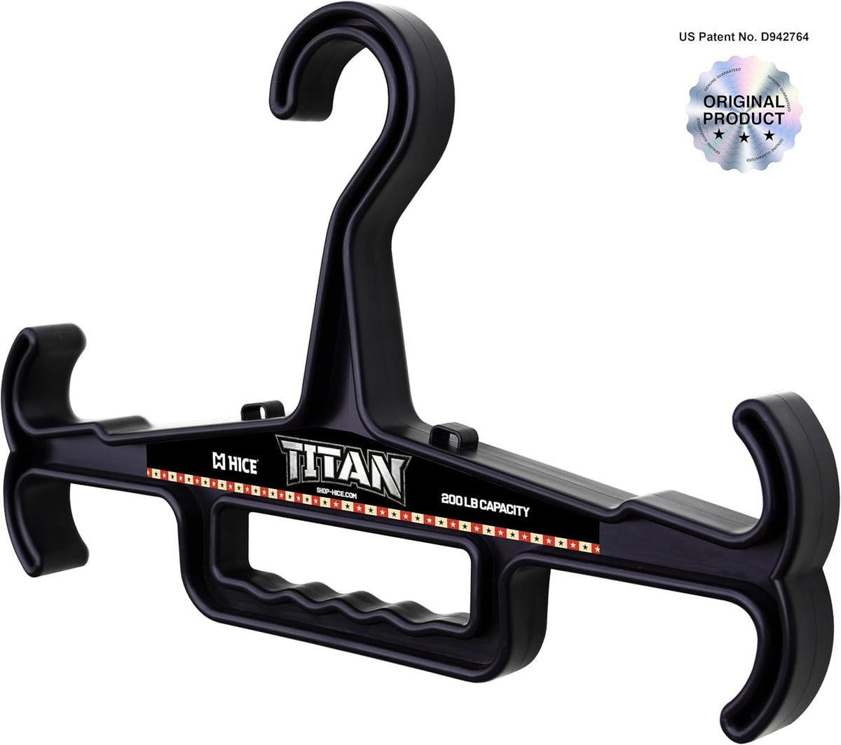 HICE - Titan Vest Hanger | Original Heavy Duty Plate Carrier & Body Armor Hanger | 200 lb Load Capacity | Durable High Impact Resin | for Police, Military, Scuba & Tactical Gear (Black)