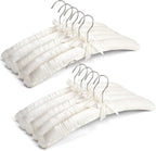 Amber Home 10 Pack Large Ivory Satin Padded Hangers for Women Clothing 17"