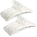 Amber Home 10 Pack Large Ivory Satin Padded Hangers for Women Clothing 17"