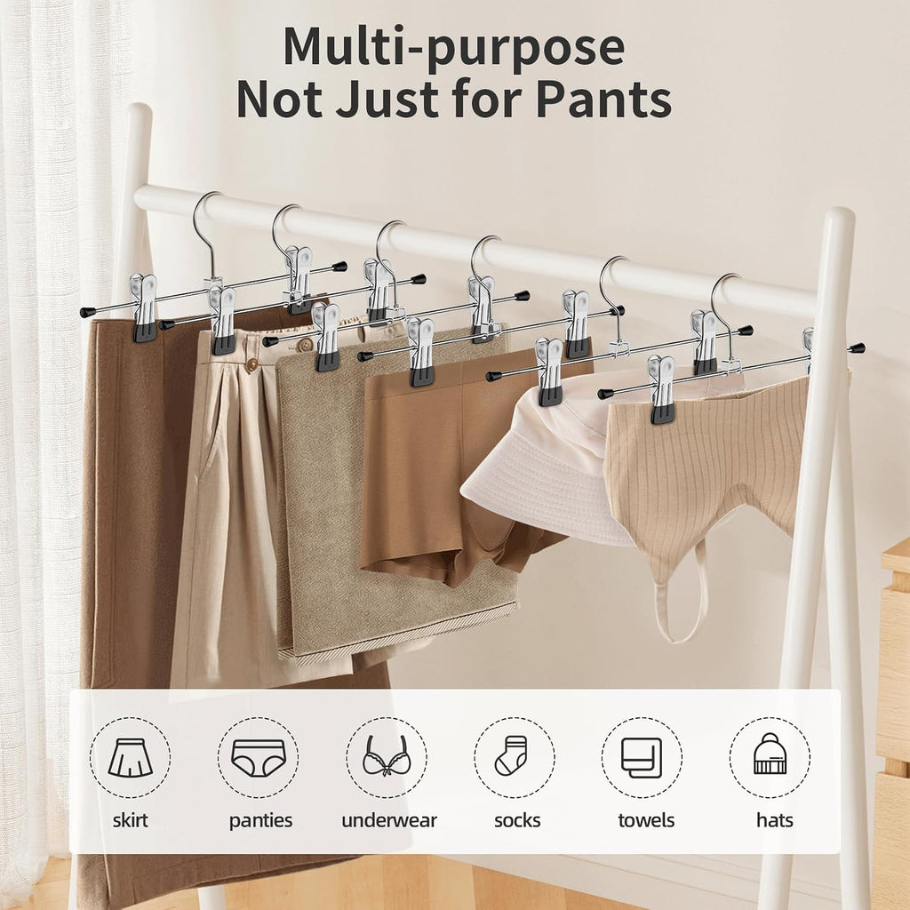 Pants Hangers with Clips Skirt Hangers for Women 10Pack