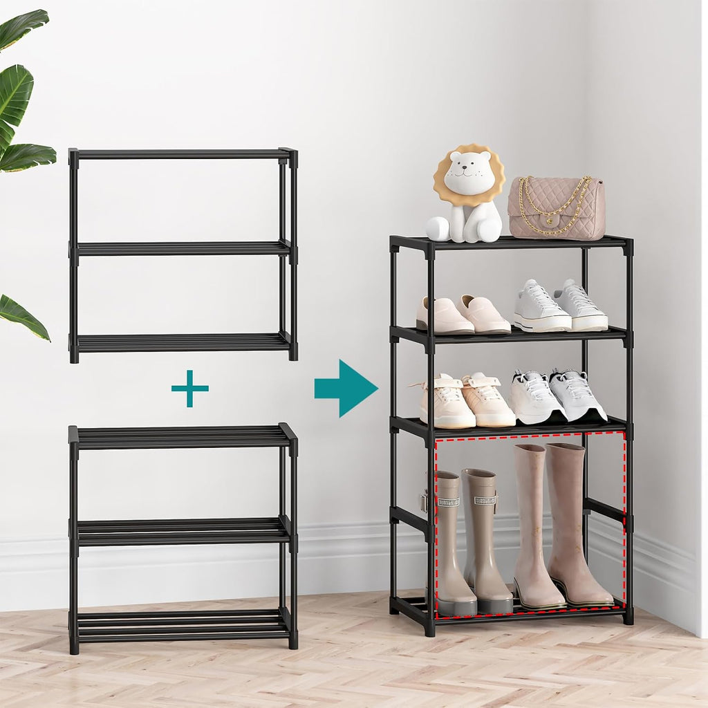 Autonomier 3 Tier Extra Small Shoe Rack (16.3" Wide), Lightweight Shelf