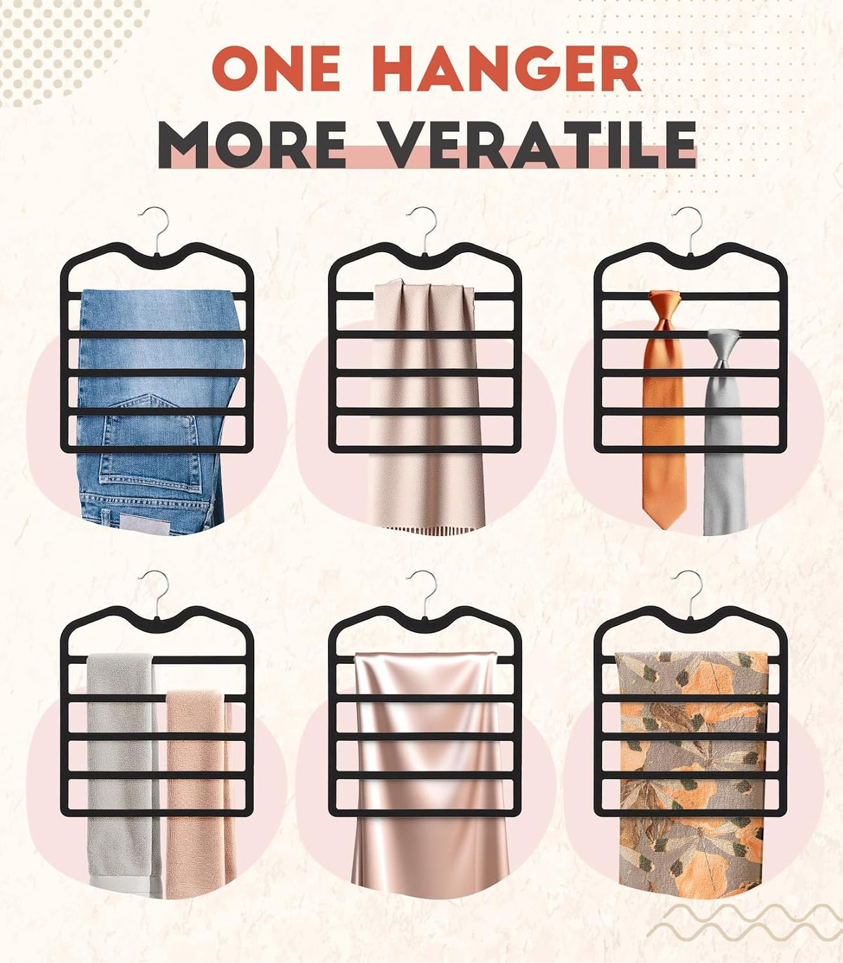 Pants Hangers Space Saving,3 Pack 5 Tier Velvet Short Neck Pants Hangers