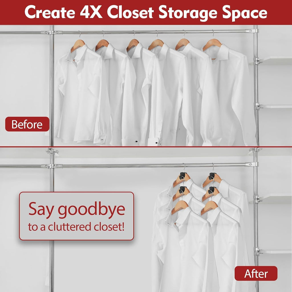 Space Saving Hanger Hooks 30Pcs, Upgrade Heavy Duty Hangers Connector Hooks