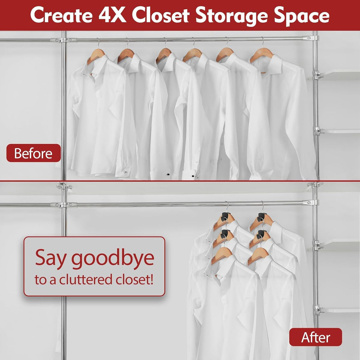 Space Saving Hanger Hooks 30Pcs, Upgrade Heavy Duty Hangers Connector Hooks