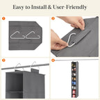 Lifewit 8 Section Hanging Shoe Storage Organizer for Closet Foldable, Gray