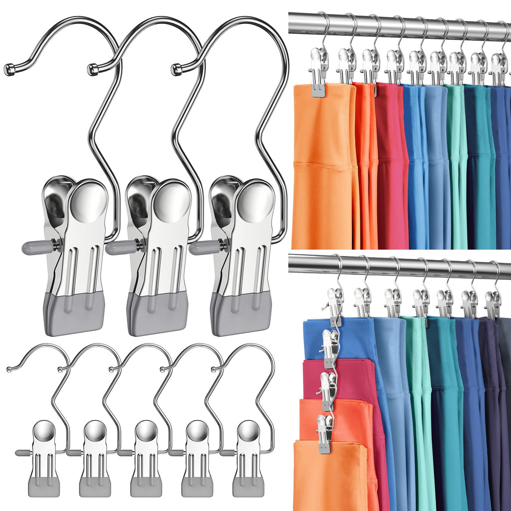 30 Pack Pants Hangers with Clips,Legging & Jean Hangers for Closet Hanging